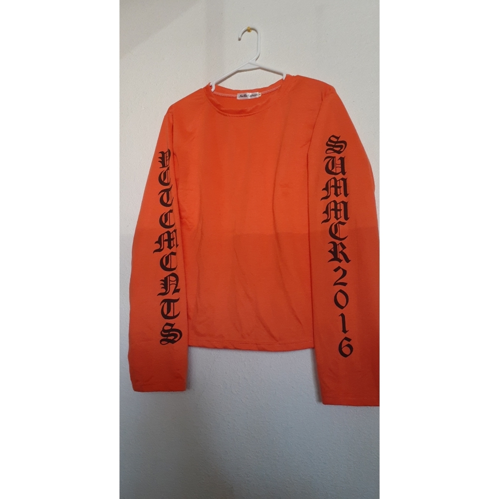 orange long sleeve shirt